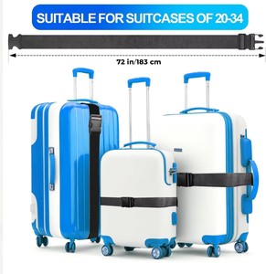 Sangles de bagages pour valises, robustes, portables, noires, de qualité supérieure, en matériau PP, approuvées par la <span class=keywords><strong>TSA</strong></span>, réglables, polyvalentes, avec boucle robuste - Product Image 5