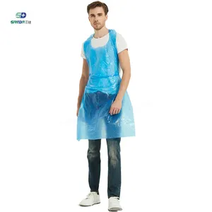Avental descartável para uso médico/cozinha, avental para pe com superfície em relevo, avental para pe descartável à prova d'água