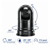 Caméra IP PTZ 4MP montée sur véhicule, zoom optique 10X, 360° °   Caméra mobile ONVIF à rotation continue pour patrouille de véhicules