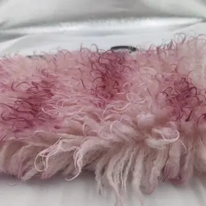 Customized High Quality Long Pile Faux Fur 1200g White Colour Fabric For Collar