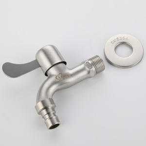 Grifo para Lavadora de Acero Inoxidable Himans DN15, Válvula de Agua Fría Simple, Acabado Cepillado, Operación Manual - Product Image 1