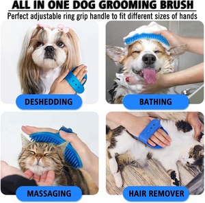 <span class=keywords><strong>Brosse</strong></span> de bain <span class=keywords><strong>pour</strong></span> animaux de compagnie, <span class=keywords><strong>brosse</strong></span> de massage en silicone souple <span class=keywords><strong>pour</strong></span> chiens et chats, outil de toilettage à poignée réglable <span class=keywords><strong>pour</strong></span> la perte de poils, sans BPA - Product Image 3