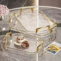 Plateau en plastique léger avec poignée, de haute qualité, exquis, multifonctionnel, épaissi, à double anse, pour fruits, assiette de table, pour la maison et les fêtes