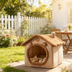 Tente pour chat en polaire de luxe, douce et pliable, pour chaton et chiot - Product Image 2