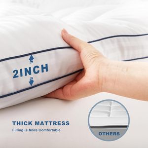 Bedlore khách sạn phong cách mới 100% Polyester vải nệm Topper thoải mái Fluffy tùy chỉnh kích thước nệm Pad Nữ Hoàng Kích thước - Product Image 6