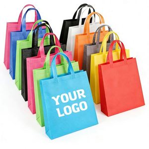Sacs fourre-tout personnalisés avec logo imprimé, sacs en non-tissé réutilisables pour les courses et les épiceries - Product Image 1