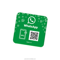 Placa NFC Acrílica de 4.72 Pulgadas para Mesa, Placa NFC de PVC Personalizada con Chip 215, Placa NFC con Reseñas, Placa NFC con Código QR Único y Enlaces