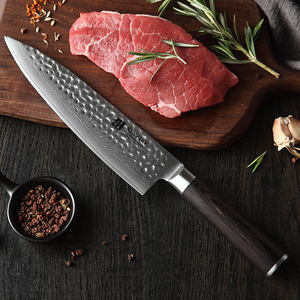 XINZUO 5 pièces professionnel <span class=keywords><strong>japonais</strong></span> <span class=keywords><strong>damas</strong></span> acier Pakka manche en <span class=keywords><strong>bois</strong></span> ensembles de couteaux de cuisine avec bloc en <span class=keywords><strong>bois</strong></span> <span class=keywords><strong>ciseaux</strong></span> accessoires - Product Image 6