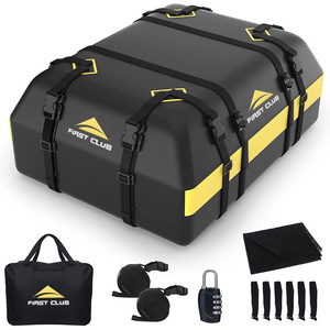 Sac de toit de voiture en PVC personnalisé de 15 pieds cubes, tissu en maille 500D, pressé à haute fréquence, imperméable, résistant au soleil, sac d'extérieur - Product Image 1