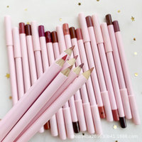 Lápiz Delineador de Labios Cremoso Automático, Resistente al Agua, Tamaño Viaje, Vegano, Marrón Rosado, Caja de Papel Personalizada con Etiqueta Privada