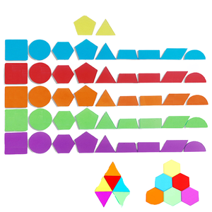 Set of 54 Colorful <b>Rainbow</b> Plastic <b>Light</b> Box Accessory Sensory Play Math Manipulative Transparent Geometric Shapes for Kids - Product Image 4