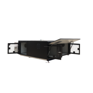 Heavy Duty Custom Aluminum Truck Dog Transport Crate With Whale Tail Lock & Breathable <b>Window</b> For Pickup Truck - Product Image 3