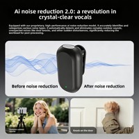 Nouveau microphone cravate sans fil 2.4G avec suppression de bruit IA, autonomie ultra-longue, clip magnétique pour diffusion en direct et vidéo