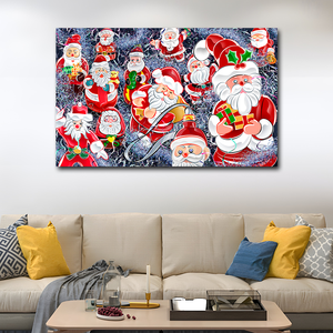 Venta caliente de Navidad estilo cómico lindo Santa Claus impresión lienzo pintura decoración del hogar decoración del hotel - Product Image 4