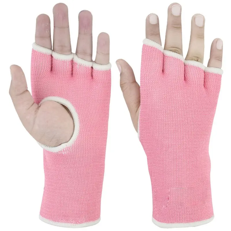WOMEN TRAINING SUPPORT INNER GLOVES IN PINK FOR BOXING MMA customized wrist hand palm supports GLOVES
