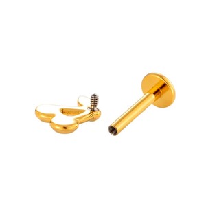 Hengsen ASTM F136 Titanium 16G Internally Threaded Flat Back <strong>Stud</strong> Earring Animal Ear Lobe Cartilage Helix Piercing Jewelry - Product Image 5