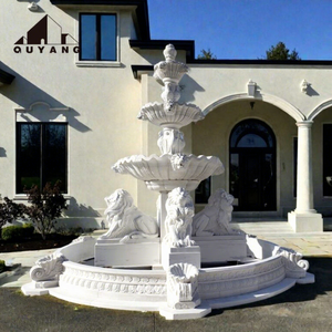 Fuente de Agua de Mármol Blanco Natural con Diseño de Leones, Moderna y Sencilla, para Decoración de Exteriores de Villas y Mansiones, en <span class=keywords><strong>Venta</strong></span> - Product Image 1