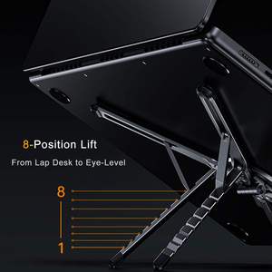 Wholesale Aluminum Alloy Laptop Riser with <b>Magnetic</b> <b>Phone</b> <b>Holder</b> Adjustable Foldable Stand for Tablets and Mobile <b>Phones</b> - Product Image 4