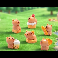 Cabujones de resina pintados realistas con forma de animal (Capibara) y diseño de postre 3D para Navidad y Pascua