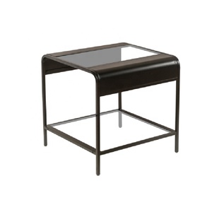 Mesa auxiliar moderna de <span class=keywords><strong>metal</strong></span> de lujo con tapa de cristal, muebles para el hogar, sala de estar, dormitorio, pasillo, elegante estilo antiguo, decoración del hogar - Product Image 2