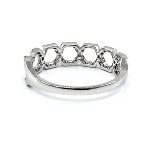 Bague de mariage classique en or blanc massif 18 carats avec pavé de diamants véritables pour femme, idéale pour les fêtes - Expédition directe depuis Hong Kong - Product Image 2