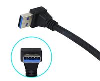 Kabel USB 3.0 a Male ke Micro B Sudut 90 Derajat Panjang Kustom, Pelindung Jalinan Tembaga Murni, Untuk Hard Disk, Fleksibel, Pengunci Sekrup, Ready Stock