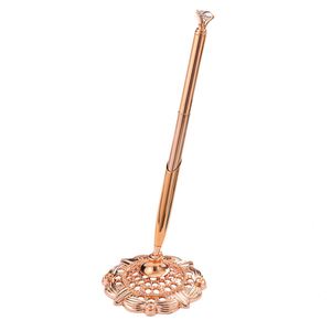 Marketing Promotional <b>Silver</b> Rose Gold 0.5mm Black Ink Sign Bank Hotel Counter Diamond Desk Ballpoint <b>Pen</b> Kits Wholesale - Product Image 5