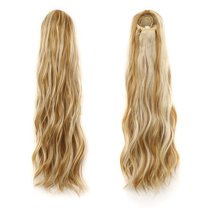 Extensiones de cola de <span class=keywords><strong>caballo</strong></span> con cordón largo, cola de <span class=keywords><strong>caballo</strong></span> ondulada rizada <span class=keywords><strong>rubia</strong></span> sintética para mujer, Clip de onda Natural en cola de <span class=keywords><strong>caballo</strong></span> - Product Image 2