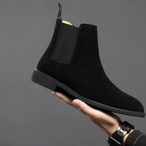 Botas Chelsea para hombre y mujer, de gamuza sintética, con punta redonda, sin cordones, transpirables, con suela de goma, para uso casual de otoño - Product Image 3