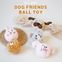 Nouvelle balle jouet pour chien en peluche et TPR, mignonne, en forme d'animal de dessin animé, souple et rebondissante, pour le nettoyage des dents molaires, anti-ennui, interactive, couineuse, vente en gros