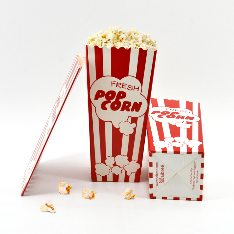 Custom Disposable Paper Popcorn Cups for Movie Night Birthday Party Snack Food Packaging Bucket Embossed Design for Sushi