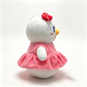 Muñeco de nieve de peluche personalizado con lazo rojo y vestido rosa, muñeco de nieve de invierno, muñeco de nieve de peluche para niña, lindo muñeco de nieve de peluche. - Product Image 1
