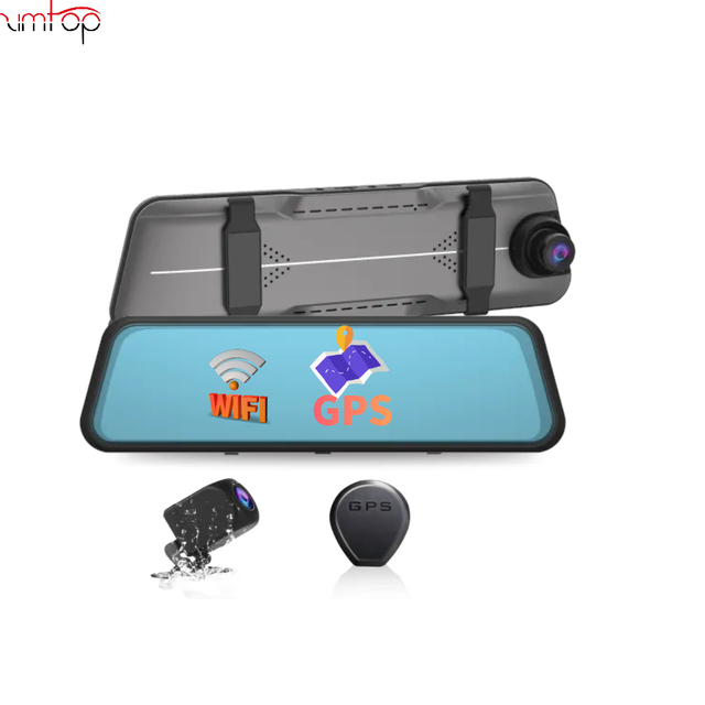 Zimtop 2023 New 10inch GPS Metal Shell Dual Car Camera 1440P 1080P Night Vision Rear View Mirror Dash Cam WiFi Car Black Box
