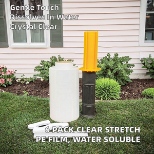 Lot de 6 films étirables transparents LLDPE de 500 mm, 12 µm, 600 mètres, solubles dans l'eau, qualité alimentaire, emballage souple - Product Image 2