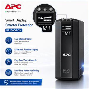 <span class=keywords><strong>APC</strong></span> <span class=keywords><strong>Back</strong></span> <span class=keywords><strong>UPS</strong></span> Pro BR1500G CN 1500VA 865W Conçu pour les joueurs passionnés et les créateurs de contenu avec un GPU PC puissant - Product Image 2