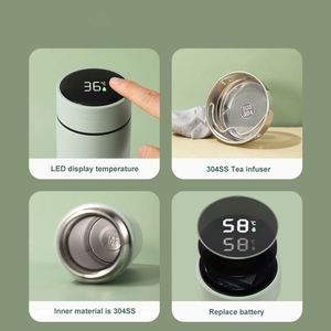 Portable Double Wall Stainless Steel Insulated Hot Vacuum Flasks Sports Led Smart Water Bottle Replace Battery - Product Image 2