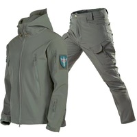 Ensemble de veste tactique en softshell polyester unisexe personnalisé directement de l'usine, veste d'extérieur camouflage, veste en polaire tactique
