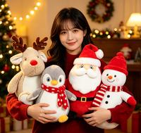 Jouets en peluche de Noël vierges pour sublimation, animaux en peluche personnalisés en gros : Père Noël, Bonhomme de neige, Ours, Renne, Pingouin