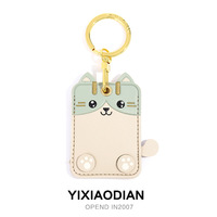 Porte-clés de protection personnalisable en PU, motif animal de dessin animé mignon, avec logo/graphisme imprimable en 2 couleurs, durable