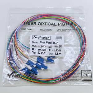 Fabricante Chino de Cables de Fibra Óptica Monomodo LC UPC con Cubierta LSZH de 0.9mm, 12 Colores, 1.5m - Product Image 1