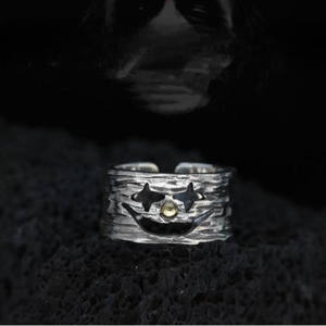 Anillo Retro de Payaso Plateado Antiguo para Hombre, Anillo Hueco de Bufón con Personalidad Punk, Joyería - Product Image 3