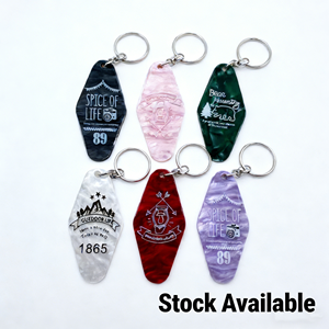 Gepersonaliseerde creatieve mode hotelkamer sleutelhanger vintage retro acryl motel sleutelhanger met sleutelring - Product Image 1