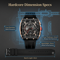 Montre chronographe à quartz pour homme avec logo personnalisé, bracelet en silicone, montre sport, lumineuse, multifonction, étanche, OEM ODM