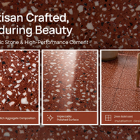 Dalles de terrazzo artificielles faites à la main, terrazzo de luxe, revêtement de sol en terrazzo sur mesure pour l'intérieur d'un appartement