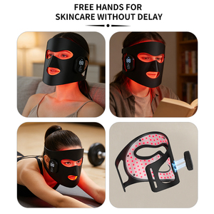 <span class=keywords><strong>Masque</strong></span> facial LED Yanxer rechargeable à 4 couleurs de lumière thérapeutique 850nm anti-âge raffermissant à la lumière <span class=keywords><strong>rouge</strong></span> infrarouge pour le soin de la peau du visage - Product Image 5