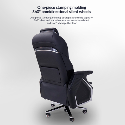Ming AO Office Chair, Ergonomic High-Back Recliner, Executive Massage Chair, Genuine Leather 360° Swiveling Executive Chair