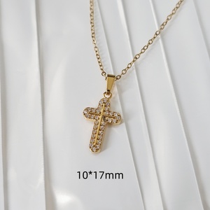 <span class=keywords><strong>Collar</strong></span> con Cruz Ankh de Acero Inoxidable 316 con Circonitas Cúbicas y Cadena de Eslabones Chapada en Oro de 18K, Joyería Religiosa para Mujer - Product Image 5