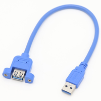 Câble d'extension USB 3.0 A mâle à femelle personnalisé avec câble de verrouillage à vis pour montage sur panneau