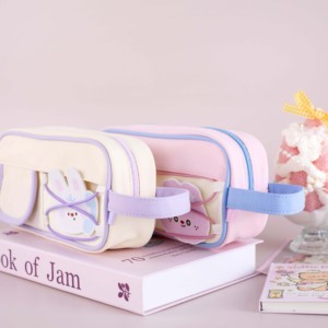 Estuche para Lápices Multicapa con Cordones, Diseño Cuadrado, Personalizado al por Mayor, de Poliéster, con Dibujos Animados y Asa - Product Image 5