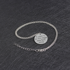 Collar con Colgante de Aleación de Zinc ZRM Fashion, Estilo Europeo y Americano, con la Frase 'Antes era su <span class=keywords><strong>ángel</strong></span>, ahora es mío, mi amor', Regalo para el Día del <span class=keywords><strong>Padre</strong></span> - Product Image 4